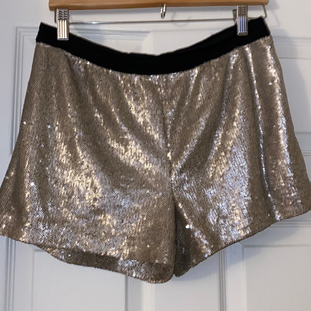Zara Basic Golden Sequin Shorts size medium